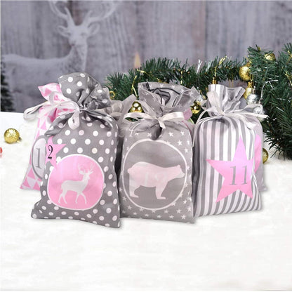 DIY Adventskalender Bastelset mit 24 Stoffsäckchen