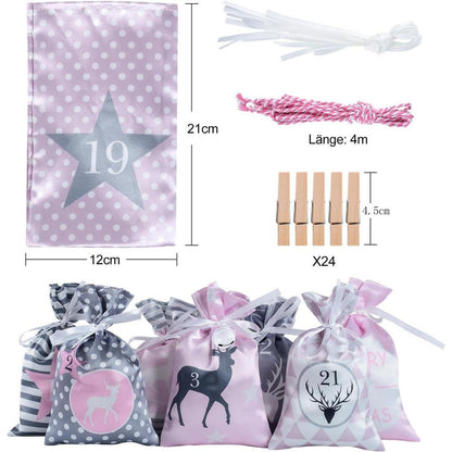 DIY Adventskalender Bastelset mit 24 Stoffsäckchen