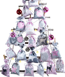 Großer DIY Adventskalender Set mit 24 Jute-Säcken