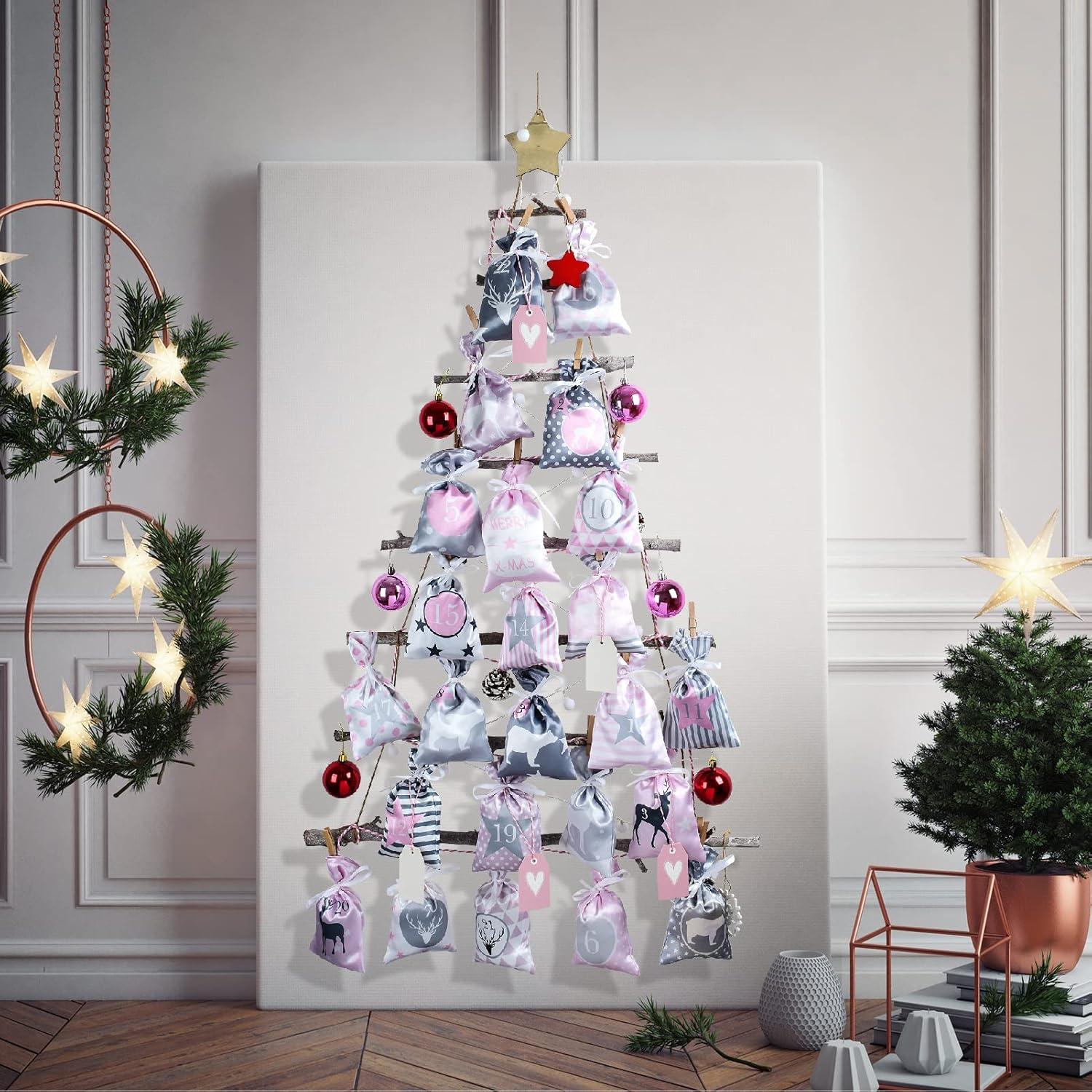 Großer DIY Adventskalender Set mit 24 Jute-Säcken