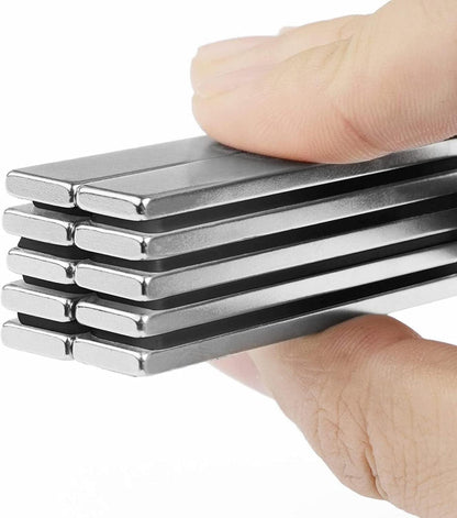 8er Set Stark Neodym Magnete 60x10x5mm mit Doppelseitigem Klebeband