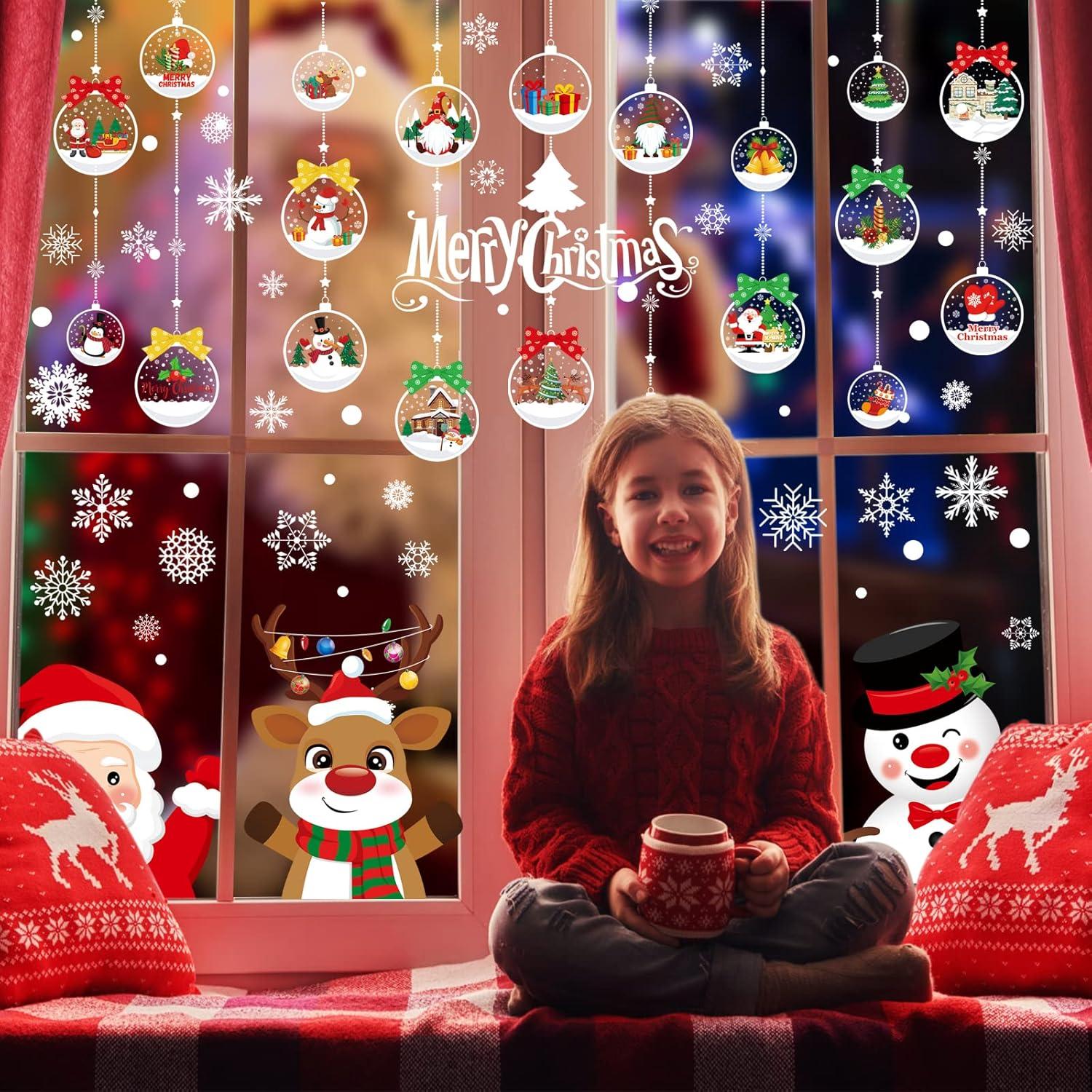 237 Weihnachten Fenstersticker Doppelseitige PVC Aufkleber Weihnachtsdeko