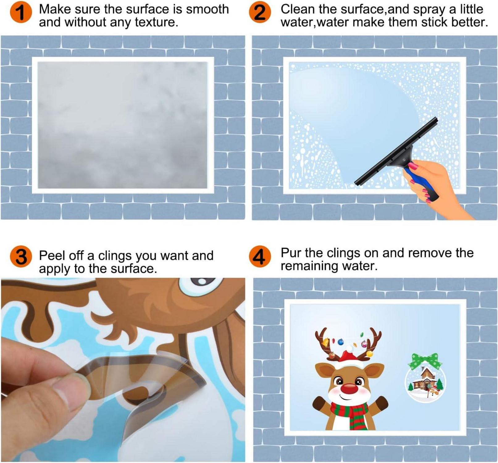 237 Stück Weihnachten Fenstersticker PVC Aufkleber