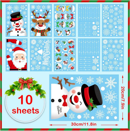 Weihnachten Fenstersticker 237 Stück Doppelseitige PVC Aufkleber