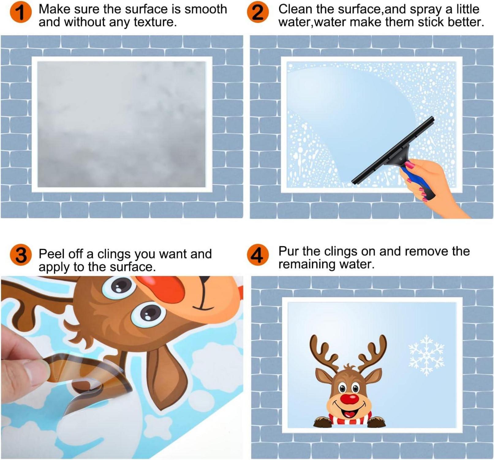 Weihnachten Fenstersticker Schneeflocke Aufkleber 256 Stück 20x30cm