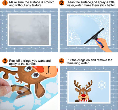 Weihnachten Fenstersticker Schneeflocke Aufkleber 256 Stück 20x30cm