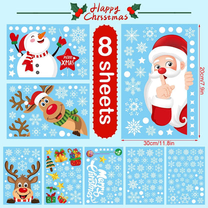 Weihnachten Fenstersticker Schneeflocke Aufkleber 256 Stück 20x30cm