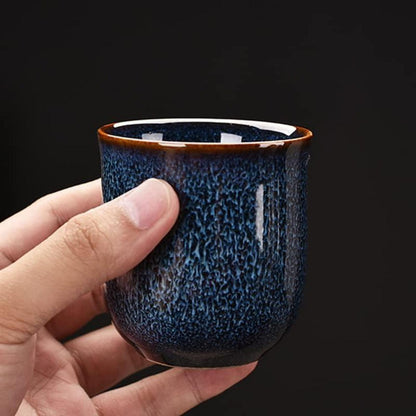 Webao Tee Set Chinesische Teeservice Keramik 600ml Teekanne 6 Tasse 120ml Kungfu Tee Services Ofenveränderte Glasur Blau