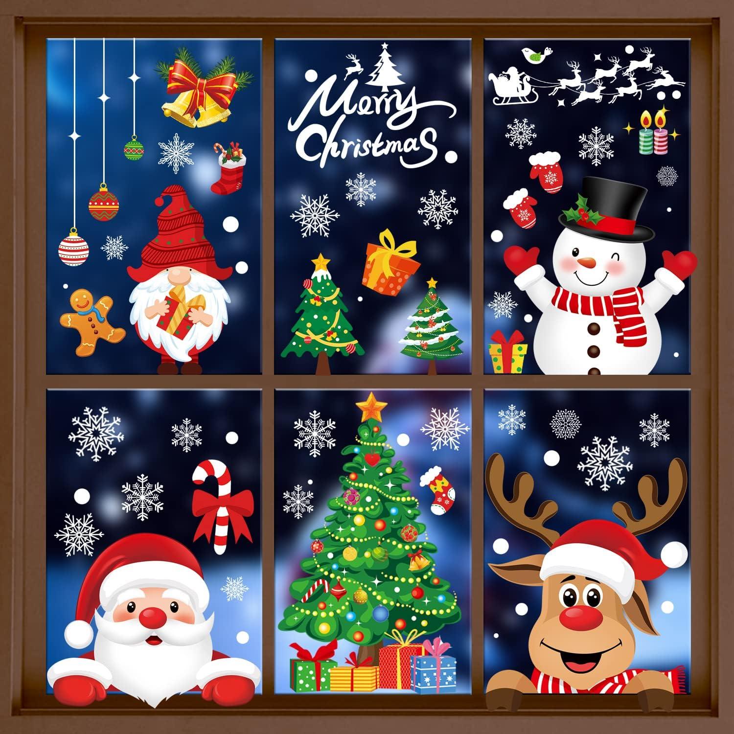 245 Weihnachten Fenstersticker, Doppelseitige PVC Aufkleber