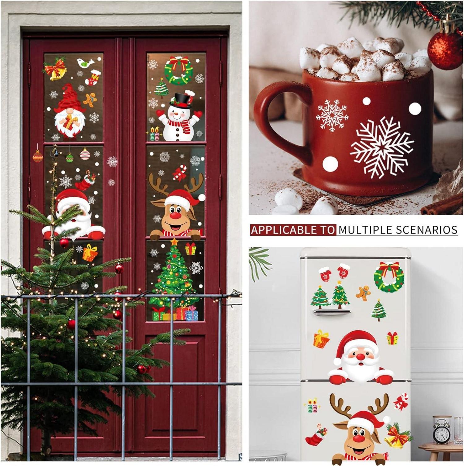 245er Weihnachtsfenstersticker Doppelseitige PVC Aufkleber 9 Blatt
