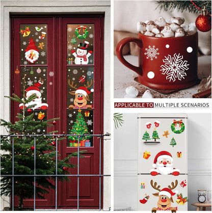 245er Weihnachtsfenstersticker Doppelseitige PVC Aufkleber 9 Blatt
