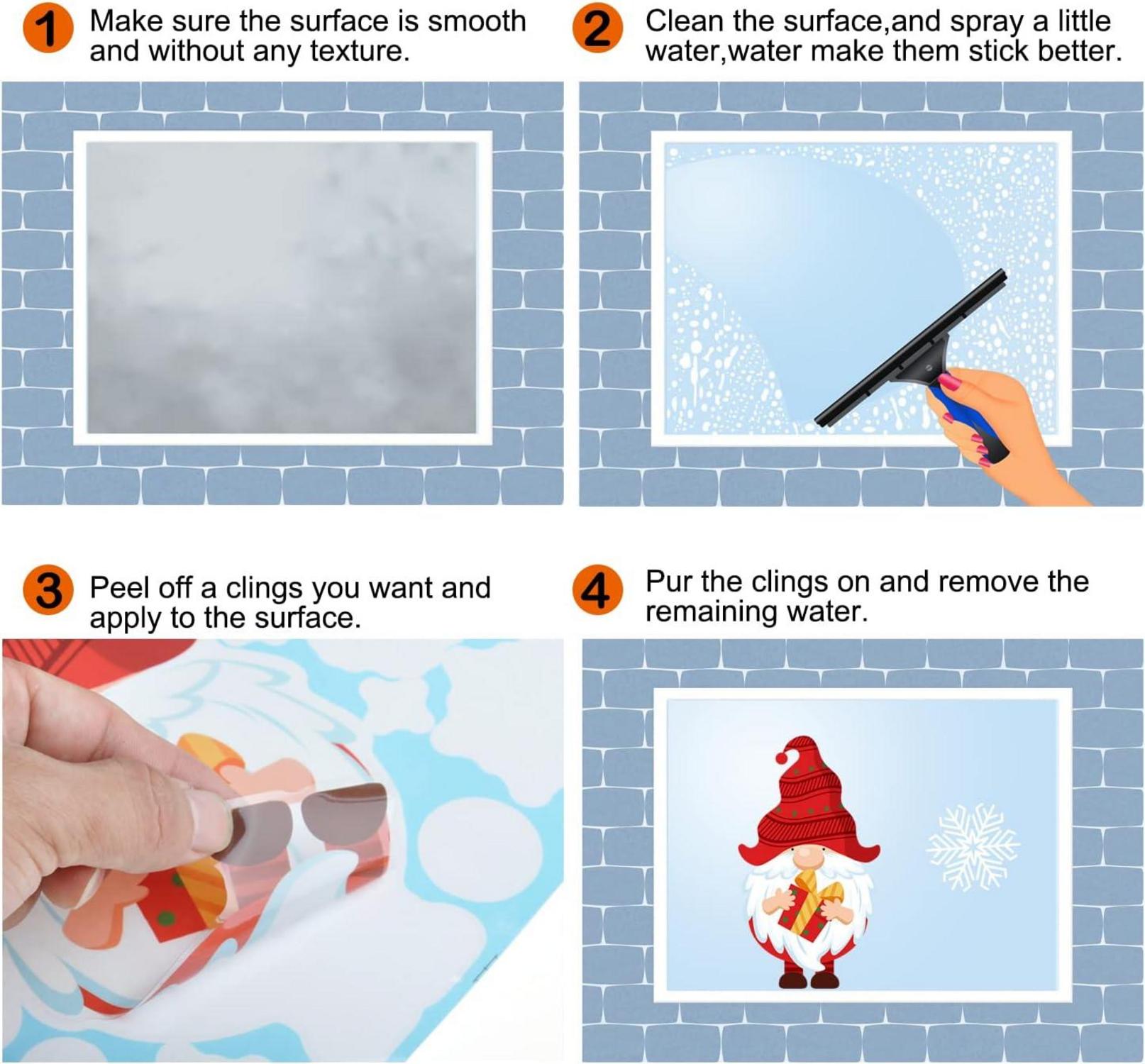 Weihnachten Fenstersticker 245 Stück Doppelseitige PVC Aufkleber 20x30cm