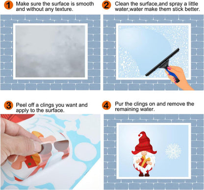 Weihnachten Fenstersticker 245 Stück Doppelseitige PVC Aufkleber 20x30cm