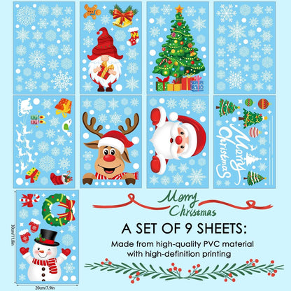 Weihnachten Fenstersticker 245 Stück Doppelseitige PVC Aufkleber 20x30cm