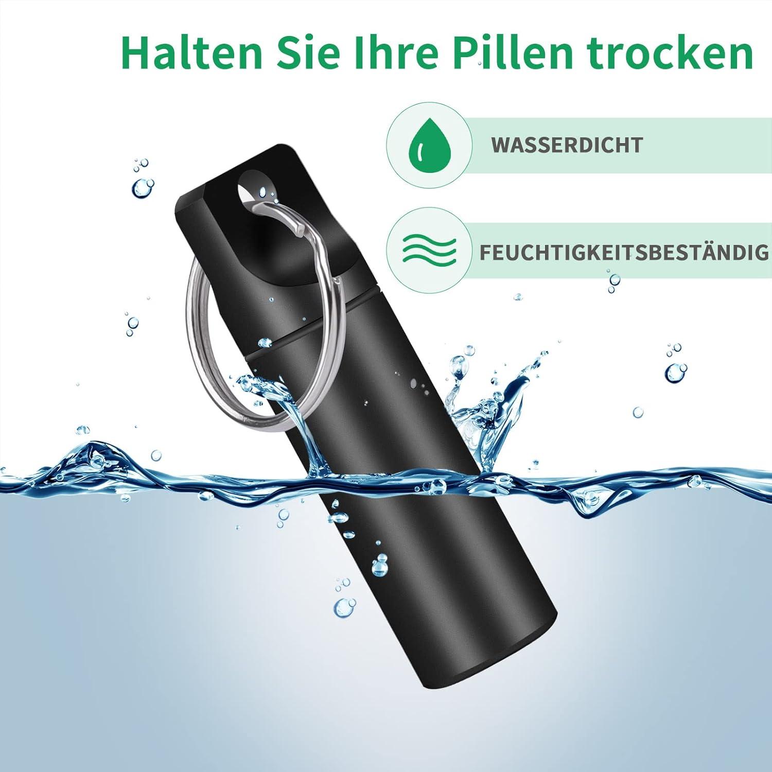 Opret Pillendose Schlüsselanhänger Metall Wasserdicht Mini Tablettenbox
