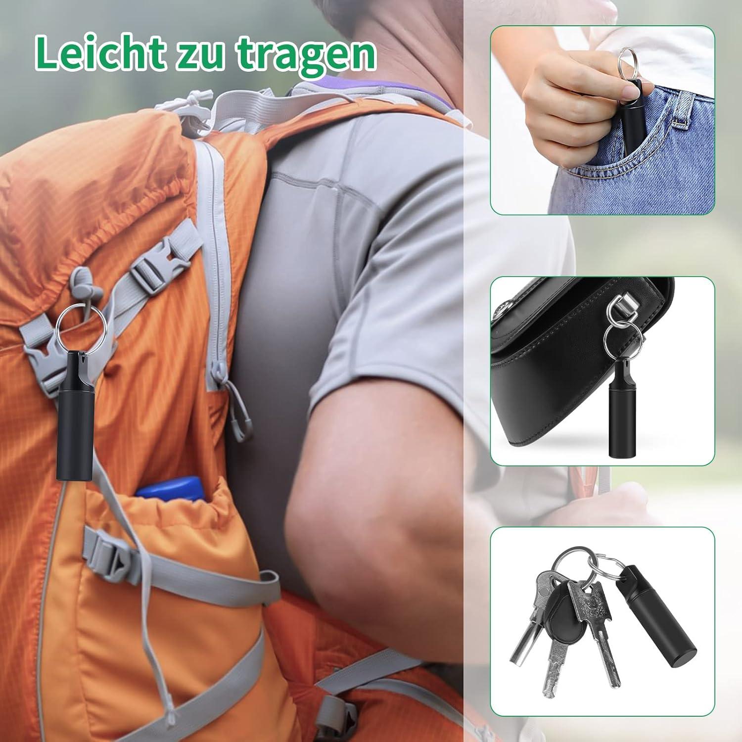 4er Pack Pillendose Schlüsselanhänger Metall Wasserdicht Tablettenbox