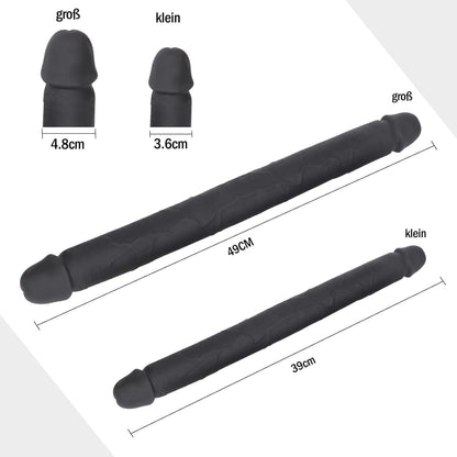 BDSMJOY XXL Silikon Doppeldildo, Realistischer Double Dildo, hautfreundlich, wasserdicht, 49 cm lang