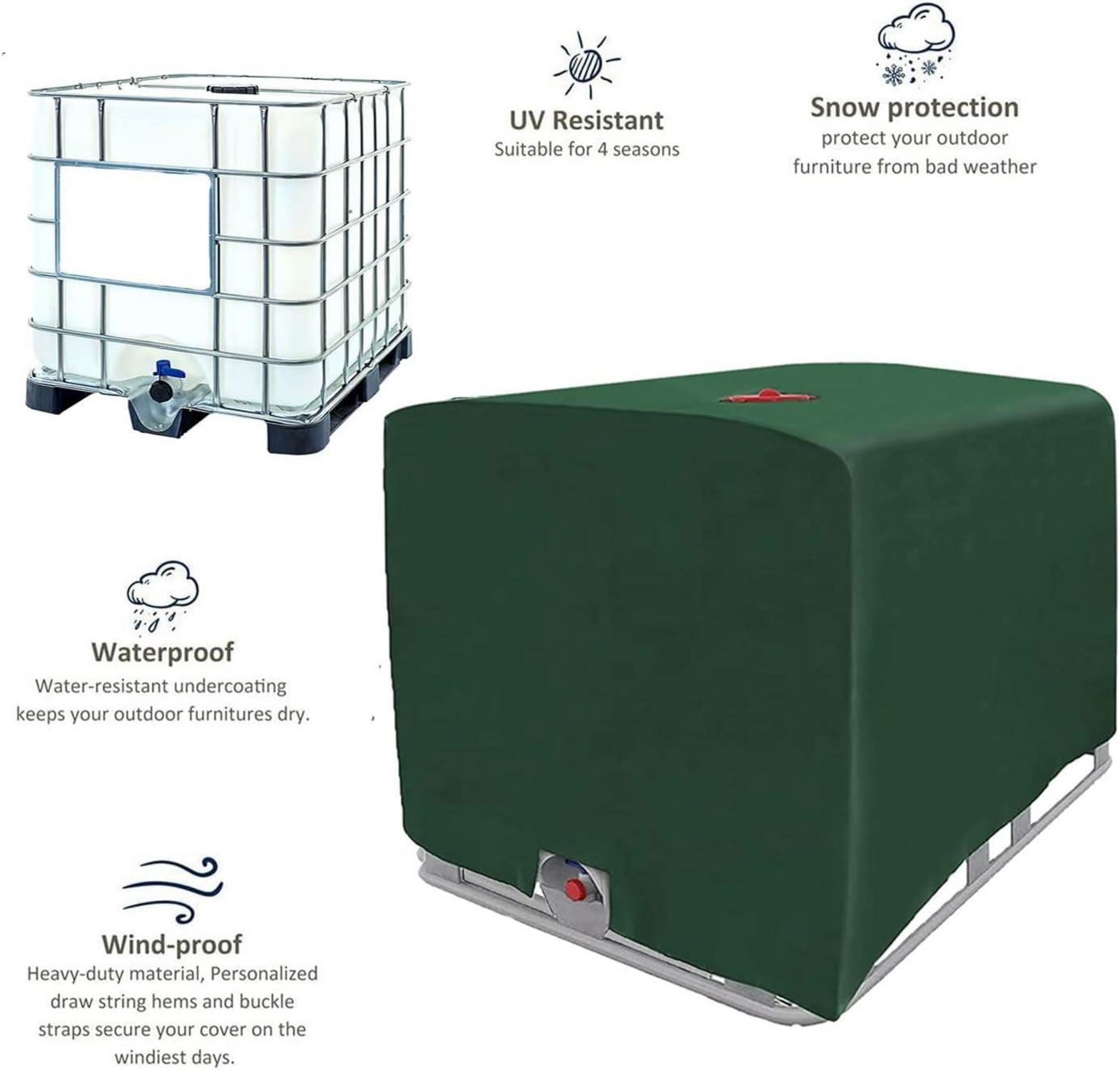 1000L IBC Tank Abdeckung 120x100x116cm Grün UV Schutz Wasser Regenwasser Tank