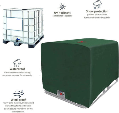 1000L IBC Tank Abdeckung 120x100x116cm Grün UV Schutz Wasser Regenwasser Tank