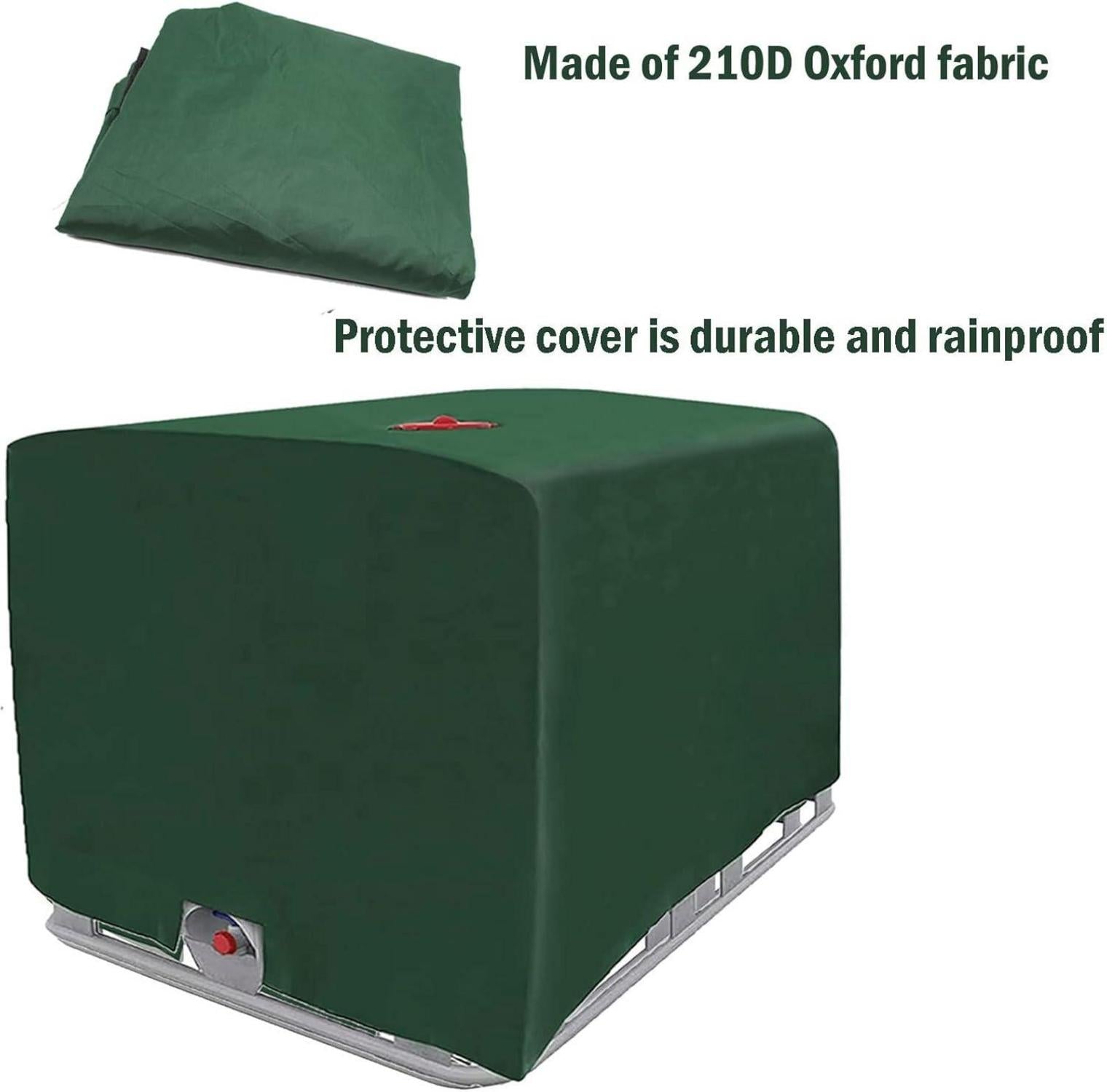 IBC Tank Abdeckung Grün 120x100x116cm UV Schutz Regenwasser JETFrei