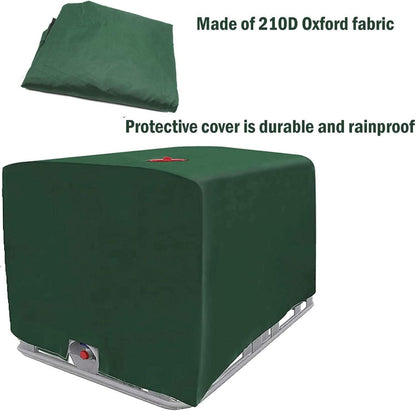 IBC Tank Abdeckung Grün 120x100x116cm UV Schutz Regenwasser JETFrei