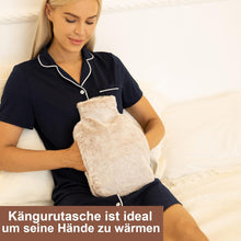 Wärmflasche 100% Naturkautschuk Bezug Kängurutasche 2L