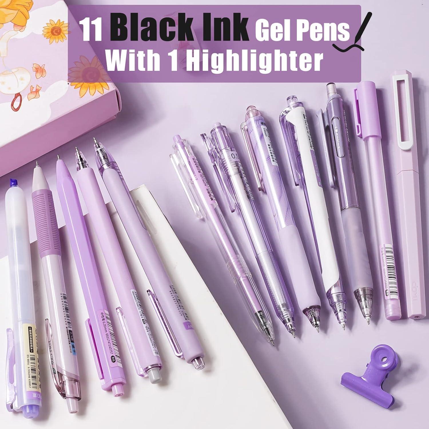 12er-Pack Schwarze Gelstifte + 1 Pastell