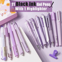 12er-Pack Schwarze Gelstifte + 1 Pastell