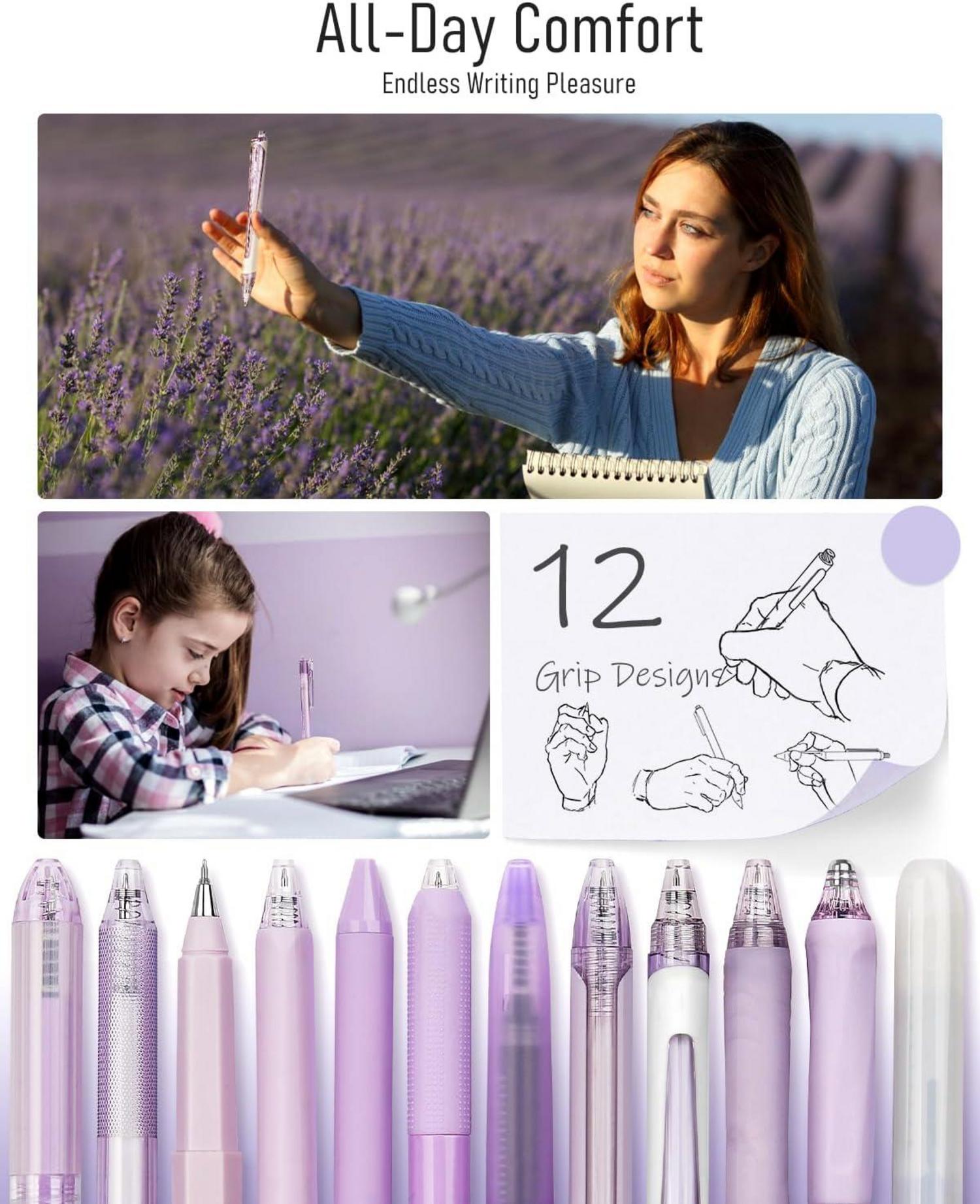 Gelschreiber 12er-Pack Schwarz Textmarker Aesthetic Gel Pens Set