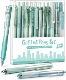 Gelstifte Set 12er-Pack mit Schwarz und Pastell Textmarker