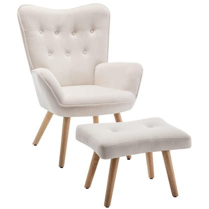 Ohrensessel mit Hocker – Bequemer Samt Relaxsessel für Wohnzimmer