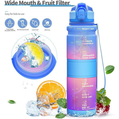 Auslaufsichere Trinkflasche 500ml Motivierende Wasserflasche