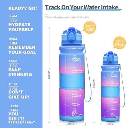Auslaufsichere Trinkflasche 500ml Motivierende Wasserflasche