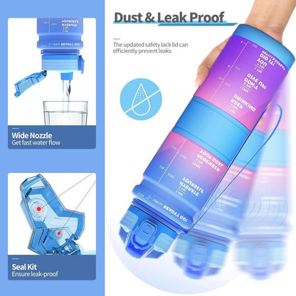 500ml Auslaufsichere Trinkflasche BPA-frei mit Zeitmarkierung