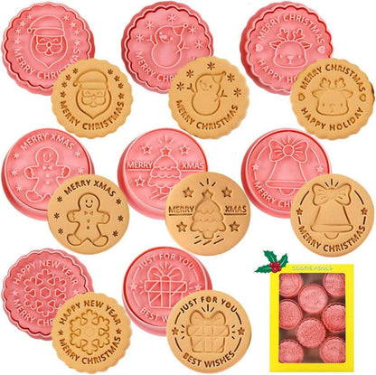 Weihnachts-Ausstecher und Stempel Set - 8-teilig aus