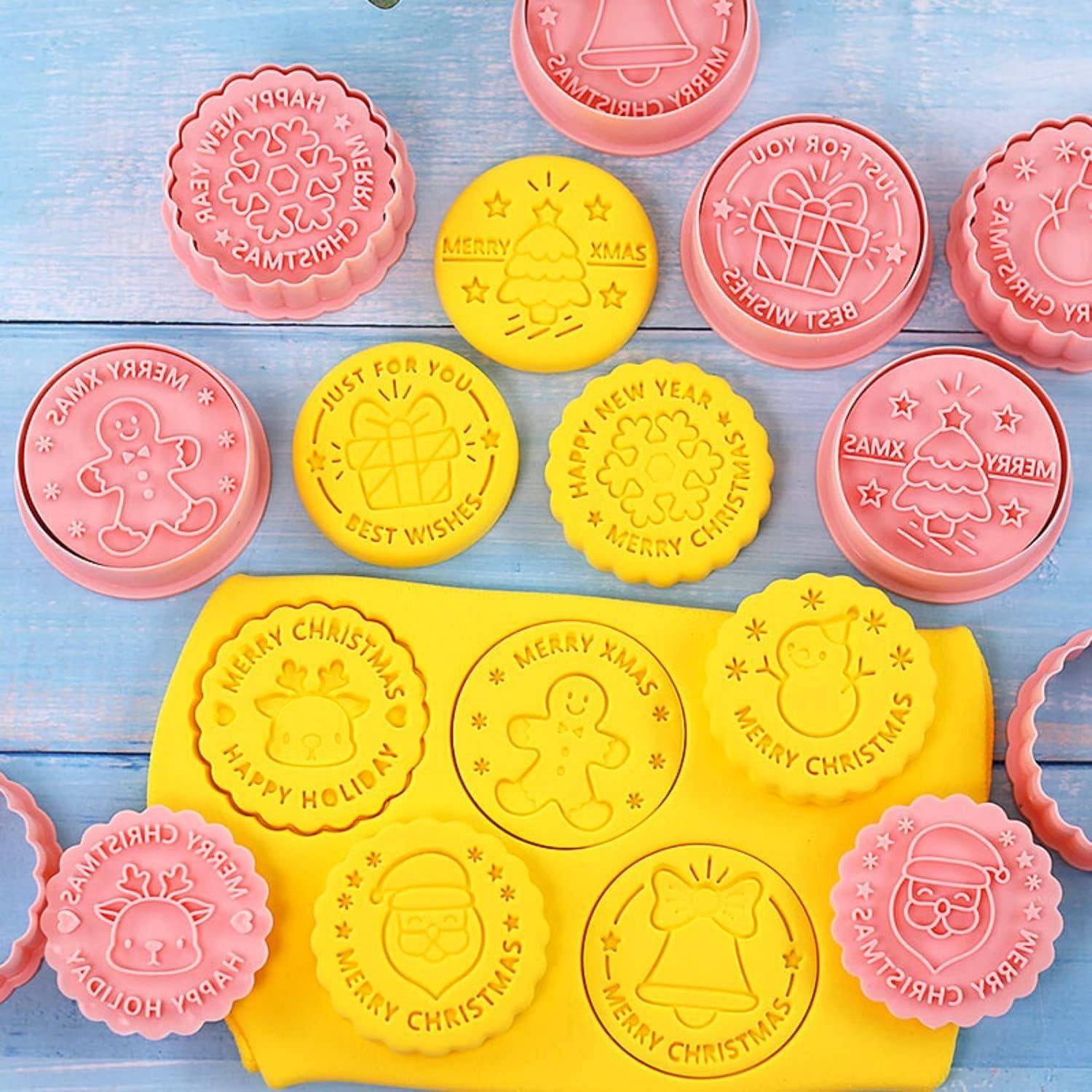 Weihnachts-Ausstecher 8 Stück Plastik zum Backen - Kuchen Keks Backwerkzeuge