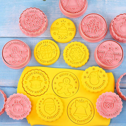 Weihnachts-Ausstecher 8 Stück Plastik zum Backen - Kuchen Keks Backwerkzeuge