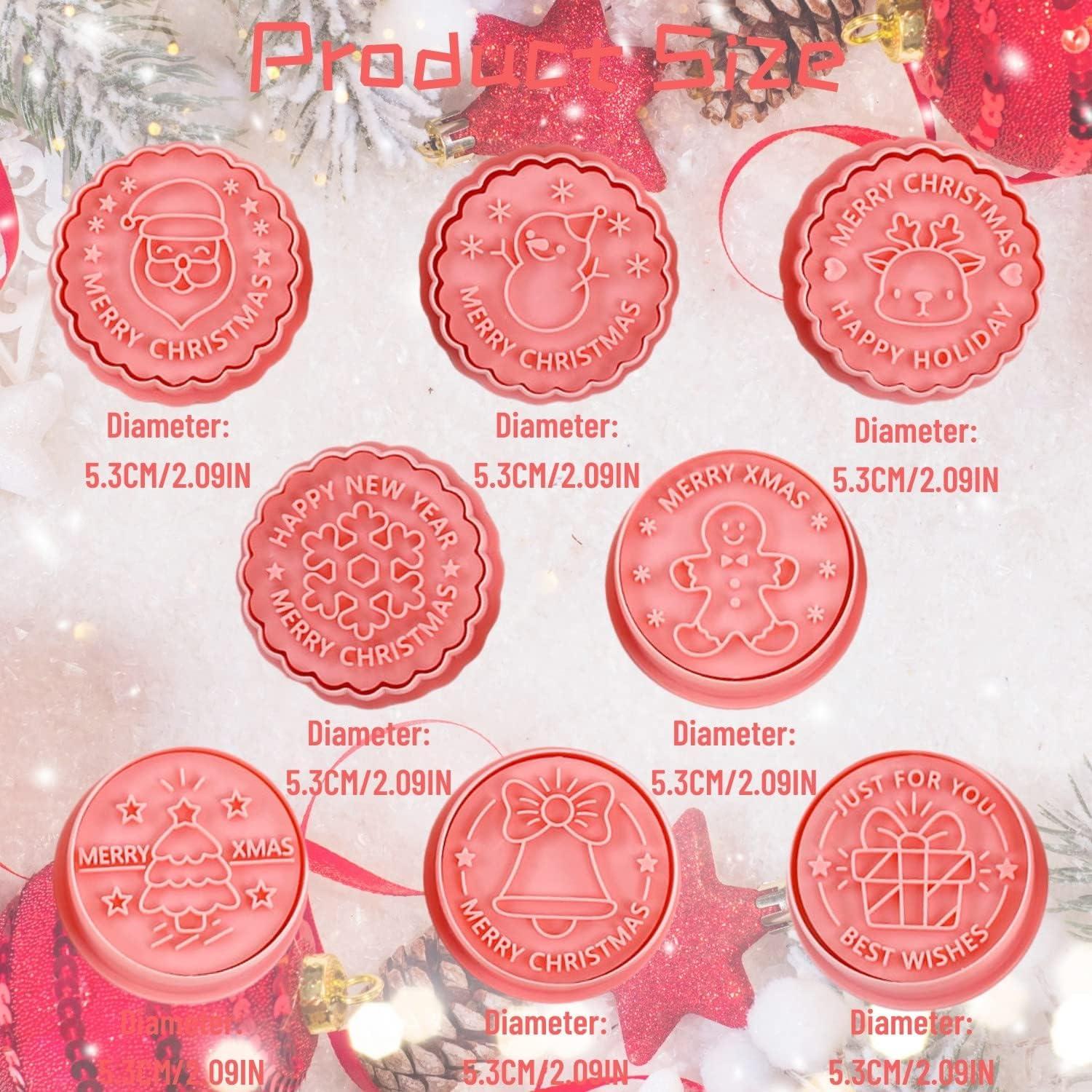 Weihnachts-Ausstecher und Stempel Set – 8-teiliges Backformen-Set für