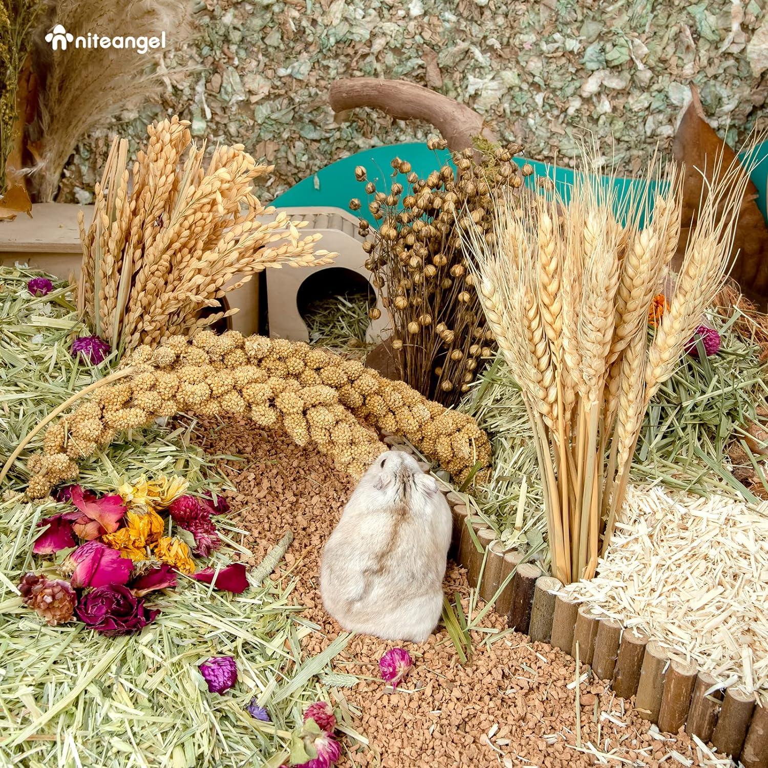 Natürliches und weiches Hamster-Einstreu mit getrockneten Blumen