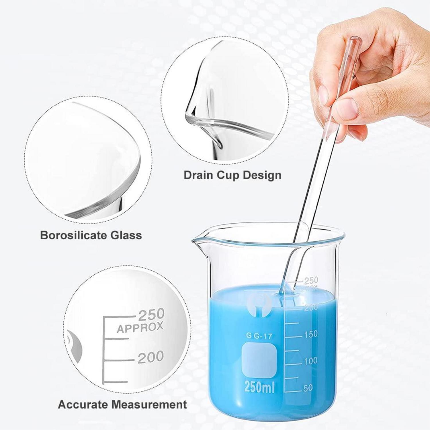 Borosilikatglas Bechergläser Set mit Graduierung 1000ml 500ml 250ml