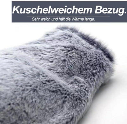 Wärmflasche Lang mit Weichem Bezug und Kängurutaschen
