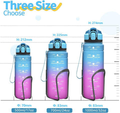 Coolfel Sport Trinkflasche BPA-frei mit Zeitmarkierung 2l