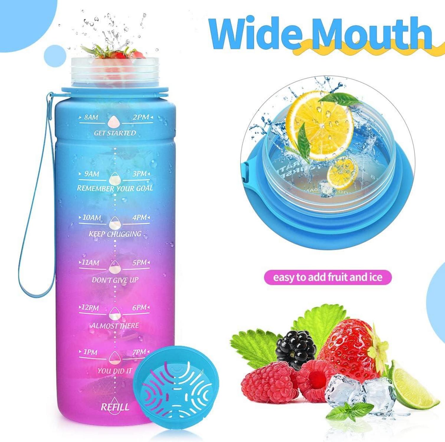 Sport Trinkflasche 2l Kinder Auslaufsicher BPA-frei Zeitmarkierung