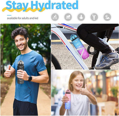 Sport Trinkflasche 2l Kinder Auslaufsicher BPA-frei Zeitmarkierung