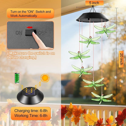 Leuchtende Libelle Windspiele Solar Geschenk Mama Oma