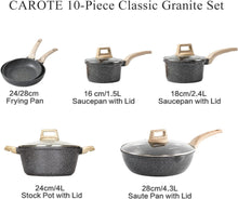 CAROTE 10-teiliges Pfannen-Set mit abnehmbaren Griffen