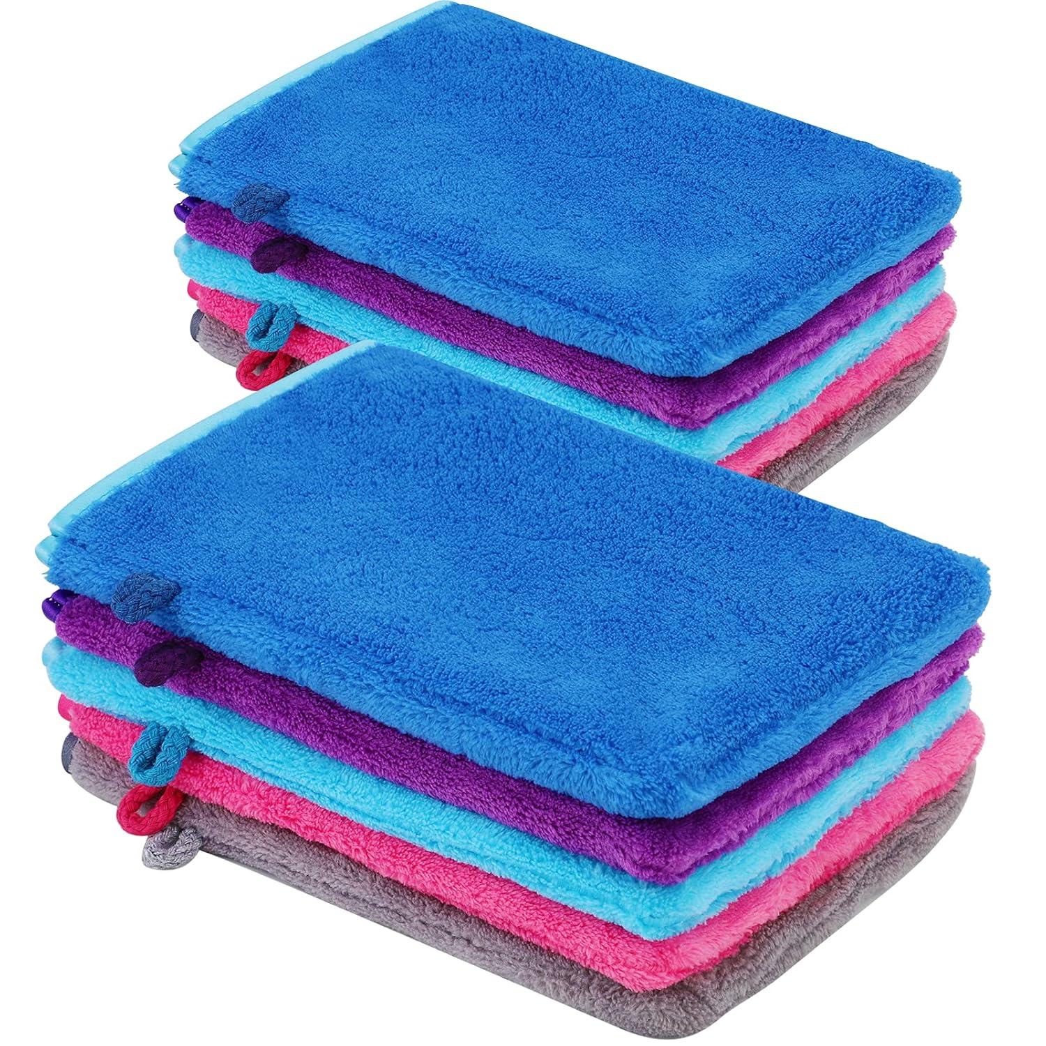 10er Set weiche Mikrofaser Waschhandschuhe für Gesicht und Körper