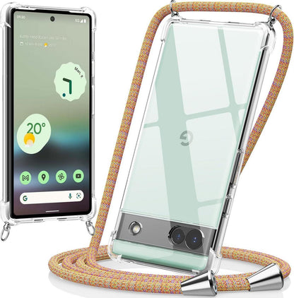Handykette für Google Pixel 6a 6,2 TPU Handyhülle Umhängen Rainbow