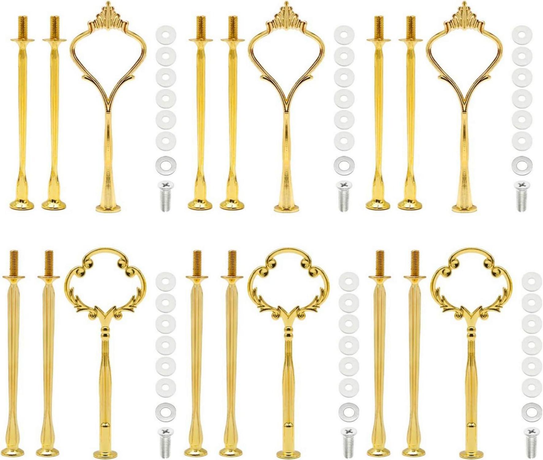 Etagere 6er Set Gold Metall Stangen Tortenständer Kit
