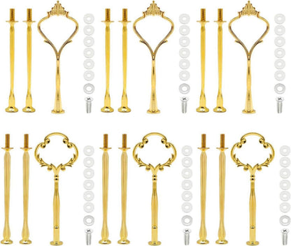 Etagere 6er Set Gold Metall Stangen Tortenständer Kit